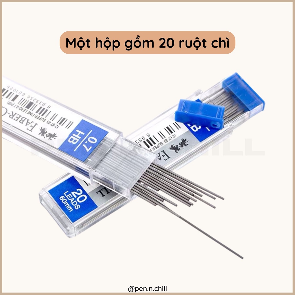 Ruột bút chì bấm 0.5mm 0.7mm Faber Castell super fine HB 2B