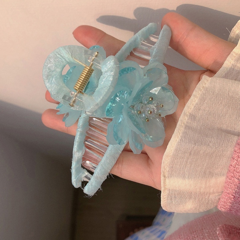 Kẹp Tóc Trong Suốt Hình Hoa Trà Chống Trượt Cho Nữ