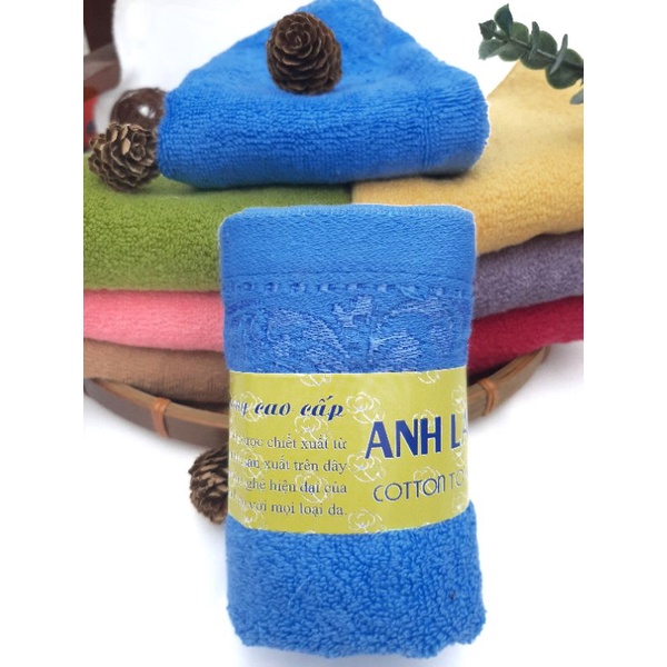 Khăn mặt, khăn lau siêu thấm hút 100% cotton từ sợi bông mềm mịn không đổ lông, không phai màu