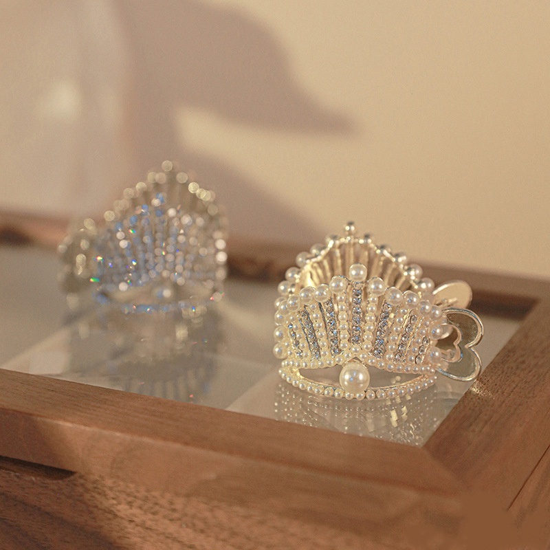 Kẹp Tóc Càng Cua Đính Đá &amp; Ngọc Trai Nhân Tạo Thời Trang 2022 dreamdiary