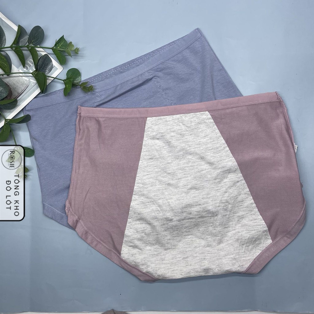 Quần chống tràn nguyệt san , quần lót nguyệt san cotton trơn cạp cao cho ngày đèn đỏ kháng khuẩn 9032