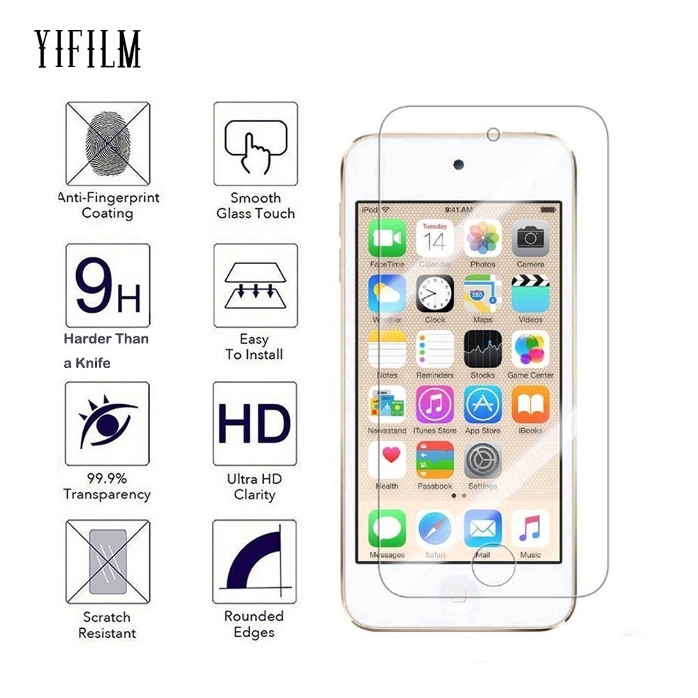 Set 2 miếng dán cường lực YIFILM 9H 0.3mm 2.5D bảo vệ màn hình cảm ứng thích hợp cho Apple iPod Touch 6 Touch 5 Touch 7