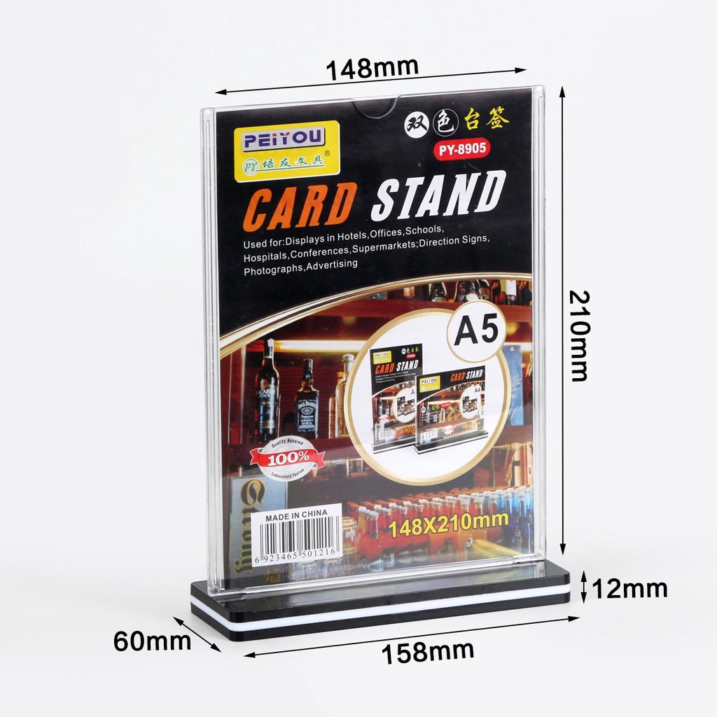 Kệ mica để bàn A4 A5 A6 B6 A7, menu mica dày 5mm đủ kích thước