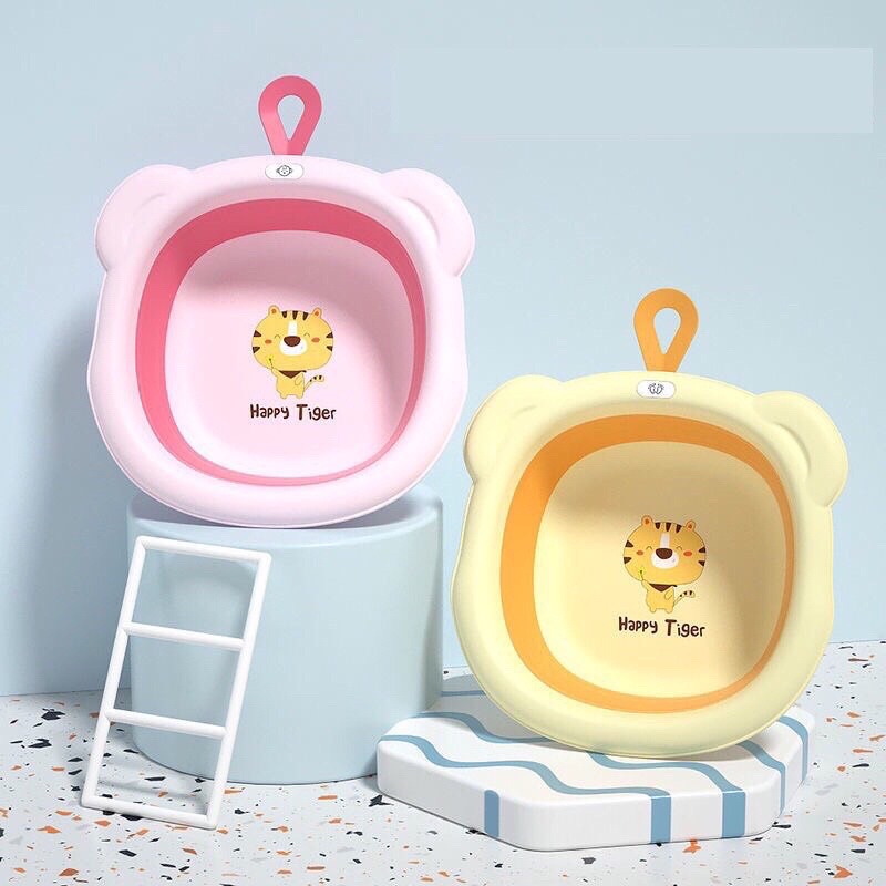 Chậu tắm gấp gọn đa năng silicon tiện lợi, dễ thương hình Hổ Tiger dễ thương cho bé