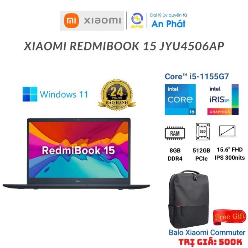 Laptop Xiaomi Redmibook 15 JYU4505AP (Core i3-1115G4 + 256GB)