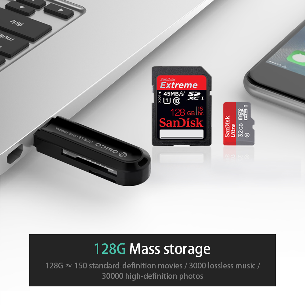 Đầu Đọc Thẻ Nhớ ORICO CRS21 USB 3.0 Nhỏ Gọn Tiện Dụng Cho Macbook Max 128gb