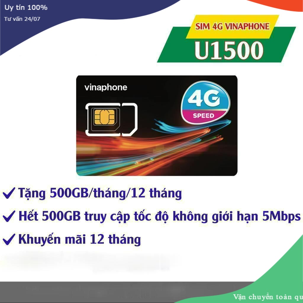 { SIÊU SIM DATA FREE 1 NĂM } Sim 4G Vinaphone U1500 Tặng 500GB/tháng Tốc Độ Cao PHÙ HỢP lắp đặt phát wifi trên ô tô