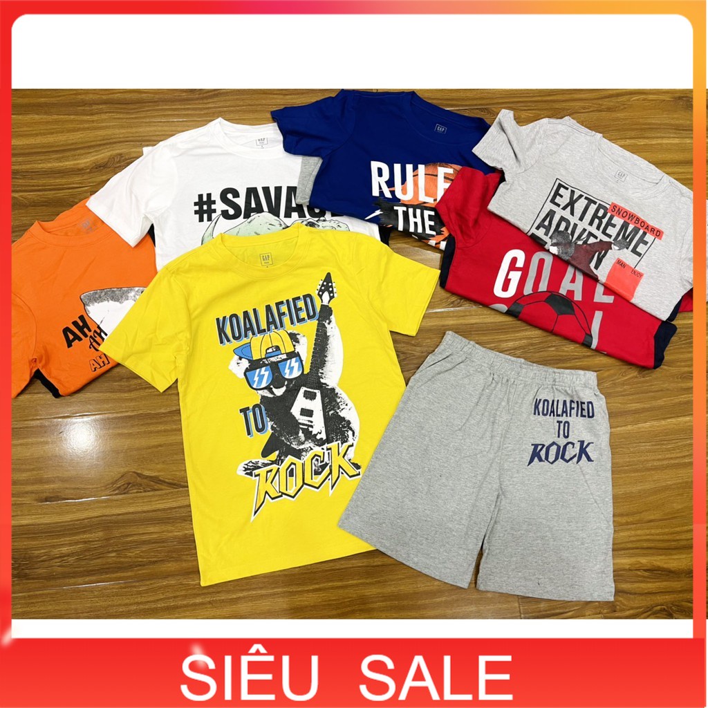 Quần áo cộc tay bé trai 5-18 tuổi hàng GAP Việt Nam xuất khẩu, Bộ hè cho bé size đại vải cotton thấm hút mồ hkhẩu