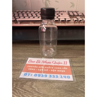 Bộ 50 chai nhựa tròn nắp đen 100ml