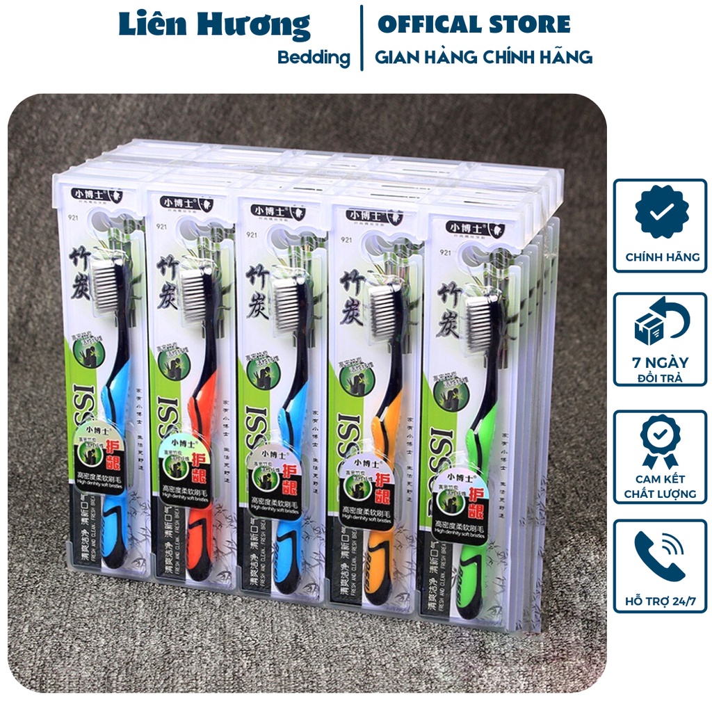 Bàn Chải Đánh Răng Than Tre Hoạt Tính Cao Cấp Lông Mềm An Toàn Cho Sức Khỏe