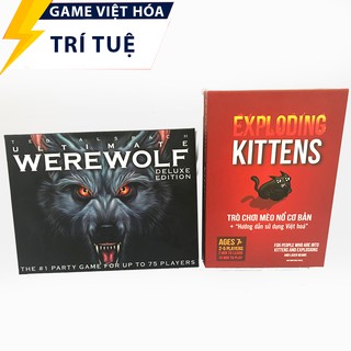 [COMBO 2 IN 1] Trò chơi Ma sói bản Tiếng Việt 78 thẻ bài + Board game Mèo nổ chính hãng chơi nhóm đông người