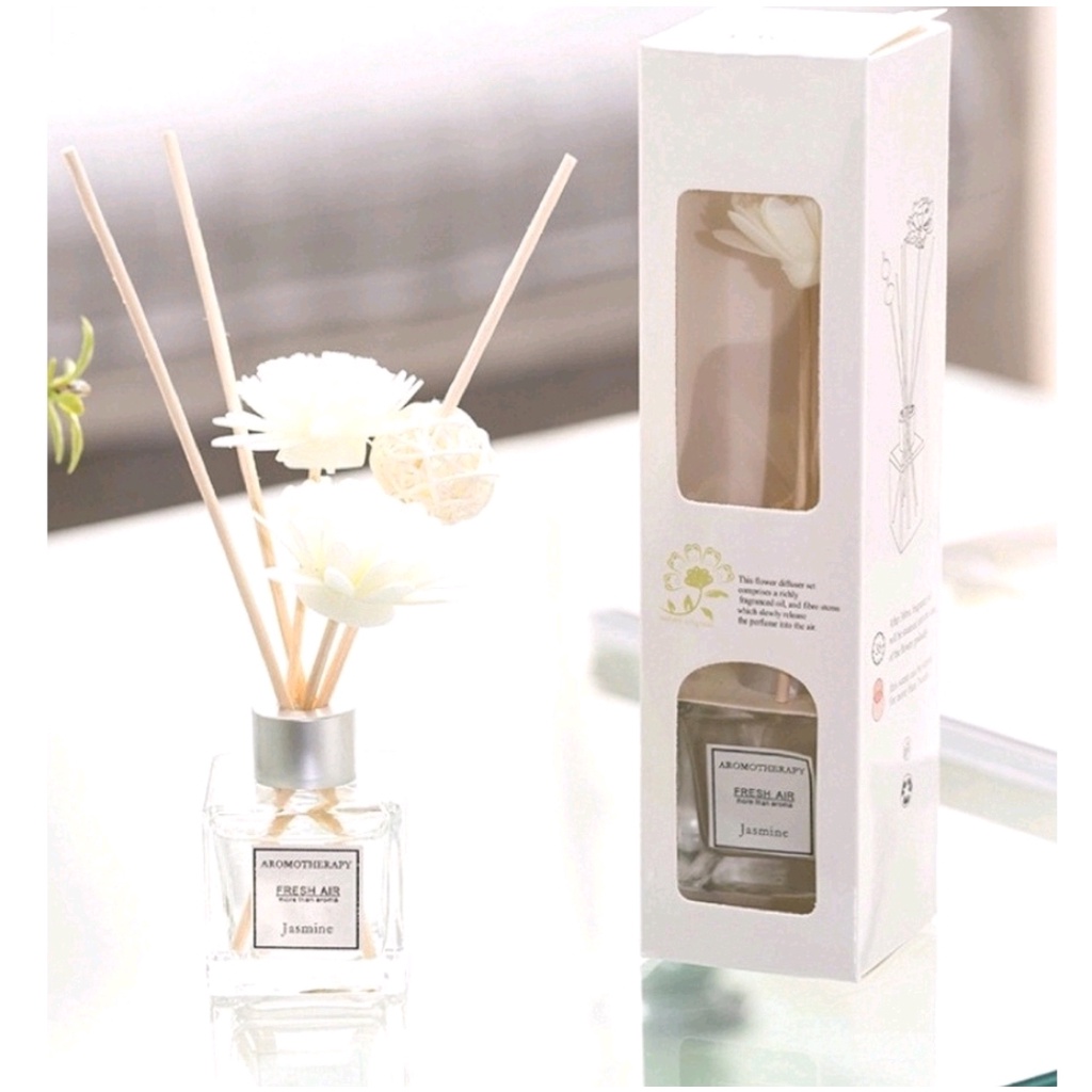 Tinh Dầu Thơm Phòng Que Gỗ Tự Khuếch Tán Mùi Hương Khử Mùi Lọ Màu Đen Kèm Tua Rua Sang Trọng 50ML