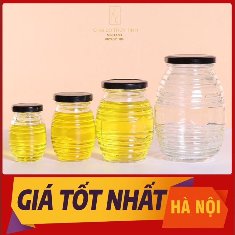 🍀{ GIÁ TỐT NHẤT} 🍀 Hũ Thủy Tinh Tổ Ong Đựng Mật Ong 750ML