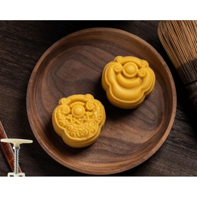 Khuôn Trung thu 2 mặt như ý 65g, khuôn bánh trung thu lò xo