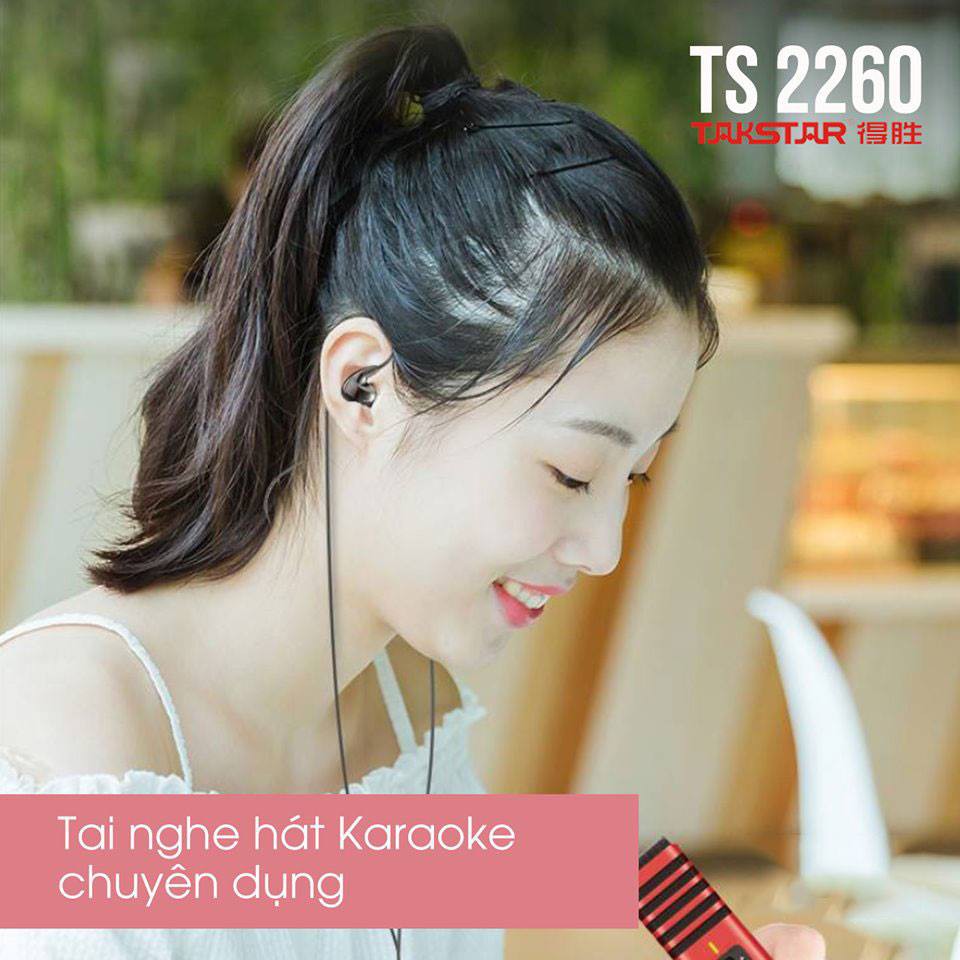 Tai nghe kiểm âm Takstar TS-2260, tai nghe nhét tai, dây dài 1.2m, tặng kèm jack nối, hàng chính hãng