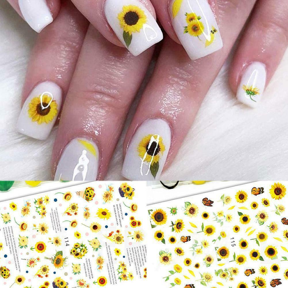 [Hàng mới về] Miếng dán trang trí móng họa tiết hoa nhiều kiểu tùy chọn phong cách xinh xắn