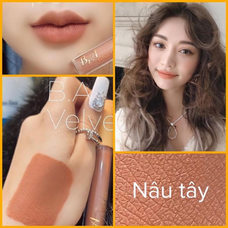 Son nắp vàng  Son kem cao cấp B.A Beauty  tặng kèm ủ môi