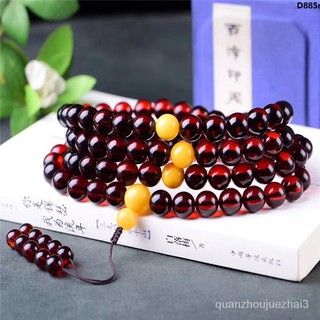 Hổ phách chơi dây xích vòng tay sáp ong nam máu hổ phách đỏ hổ phách quà tặng vòng tay mân côi hạt quặng thô nữ tay cũ sáp phật hạt