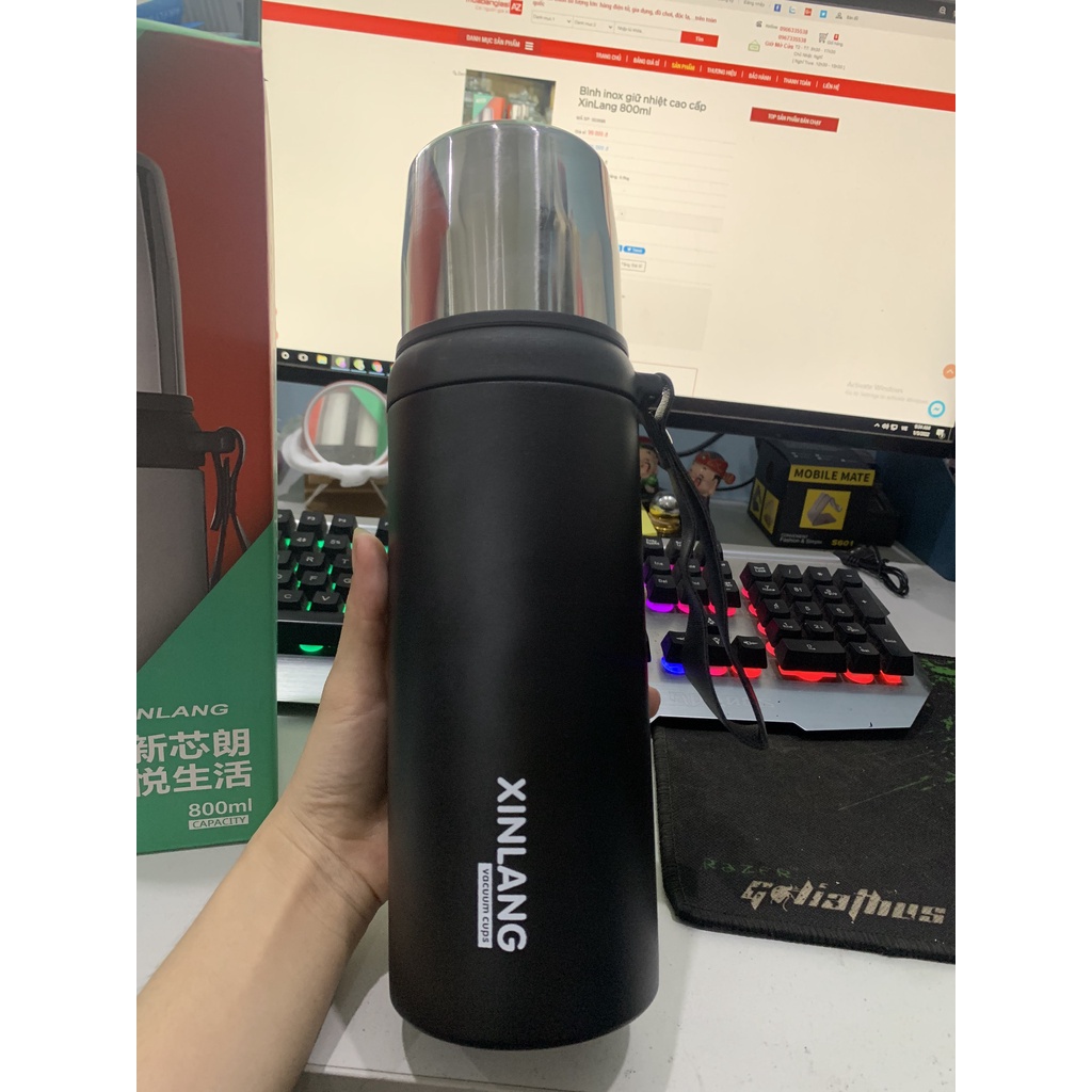 Bình inox giữ nhiệt cao cấp XinLang 800ml