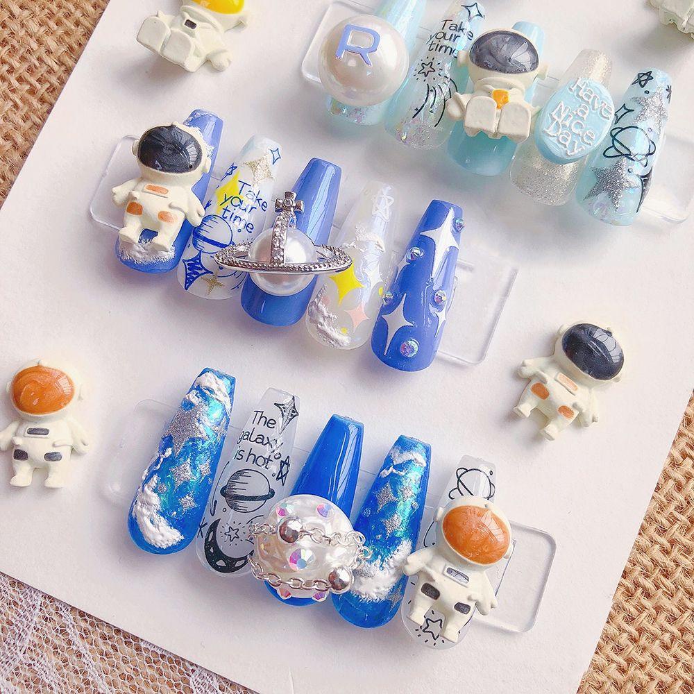 Phụ Kiện Trang Trí Móng Tay Hình Phi Hành Gia / Ngôi Sao / Ngôi Sao / Vũ Trụ Xinh Xắn