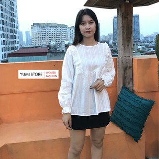 Áo babydoll nữ viền bèo, áo babydoll trắng chất thô ren Quảng Châu A84