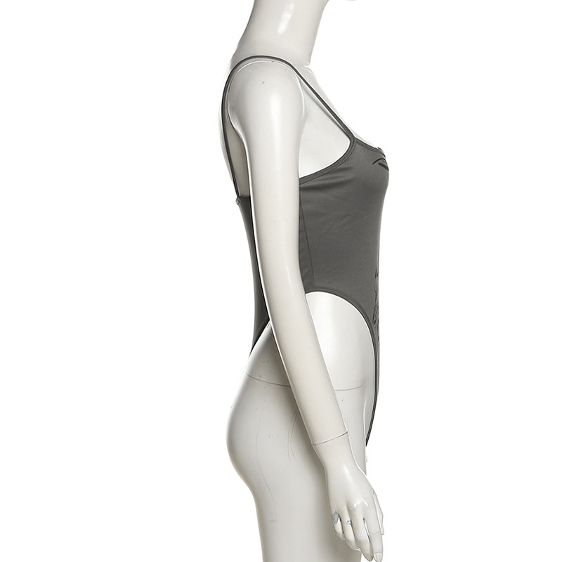 DUNEA Bộ Áo Liền Quần Hở Lưng In Họa Tiết Thời Trang Cho Nữ