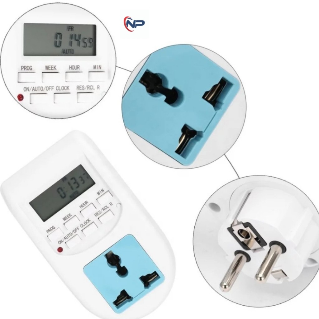 Ổ Cắm Hẹn Giờ Điện Tử SHOPNHATPHONG ổ cắm điện bật tắt tự động 16 chương trình al06, công tắc hẹn giờ, ổ cắm đa năng