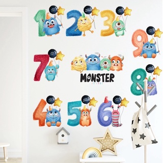 Decal dán tường Hàn Quốc mẫu Số đếm monster cho bé (50*72cm)