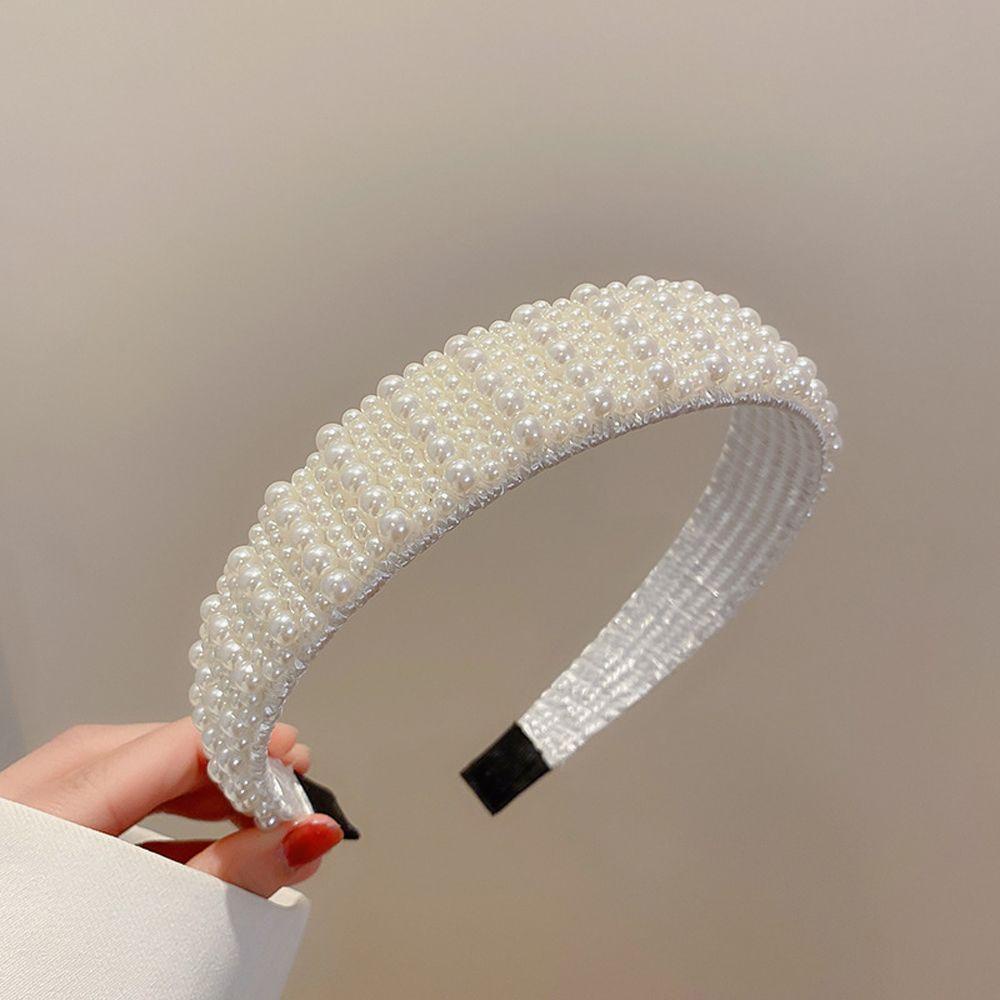 Băng Đô Cài Tóc Đính Ngọc Trai Nhân Tạo Chống Trượt Cho Nữ