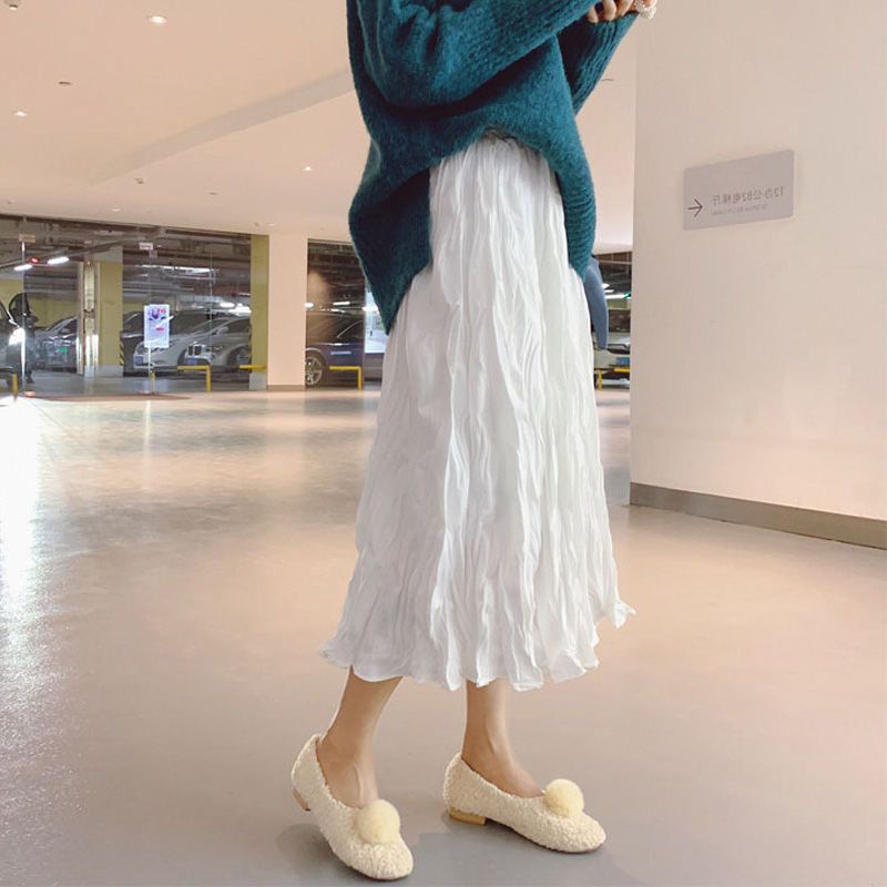 Chân Váy Xếp Ly Lưng Cao Màu Trắng Thời Trang 2022 Mới Lạ Cho Nữ