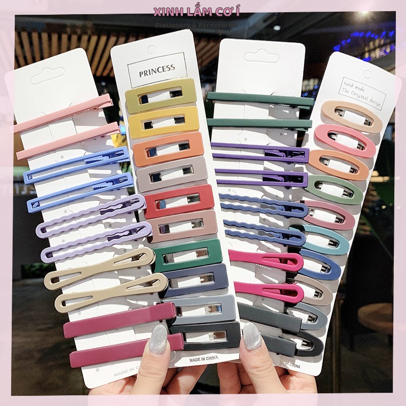 Set 10 Kẹp Tóc Sắc Màu Phong Cách Hàn Đáng Yêu [Xinh Lắm Cơ Í]