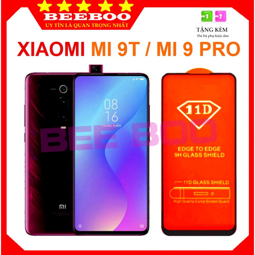 Kính cường lực Xiaomi Mi 9T / Mi 9T Pro - Full màn hình và Trong suốt - Độ cứng 9H  [FreeShip_50K] .