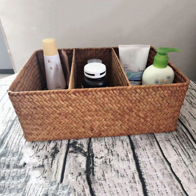 Set 3 Giỏ Đan Từ Sợi Cỏ Biển Đựng Giấy Vệ Sinh Tiện Dụng