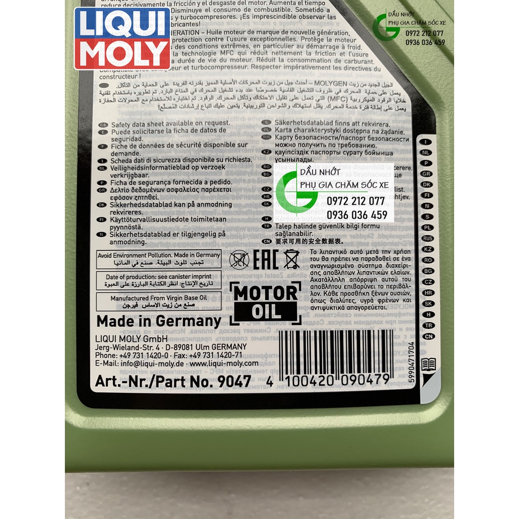 Dầu nhớt Liqui Moly Molygen 5W-30 giá rẻ chính hãng cho xe tay ga & ô tô