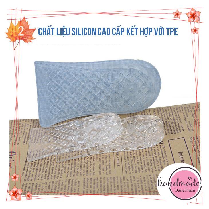 2 cặp Lót giày silicon nửa bàn tăng 5cm điều chỉnh  3 nấc