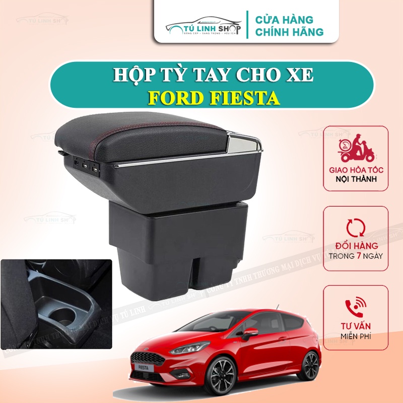 Hộp tỳ tay xe FIESTA cao cấp tích hợp cổng sạc USB - Bảo hành 12 tháng