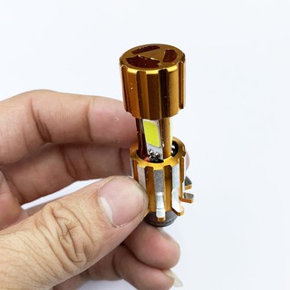 Đèn Pha Led 3 Mặt Chân H4 ( vỏ cam) Gắn Xe Máy [ Sáng Trắng ]