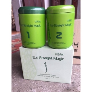 Kem duỗi tóc ép tóc sinh thái Eco obsidian straight magic 1000mlx2