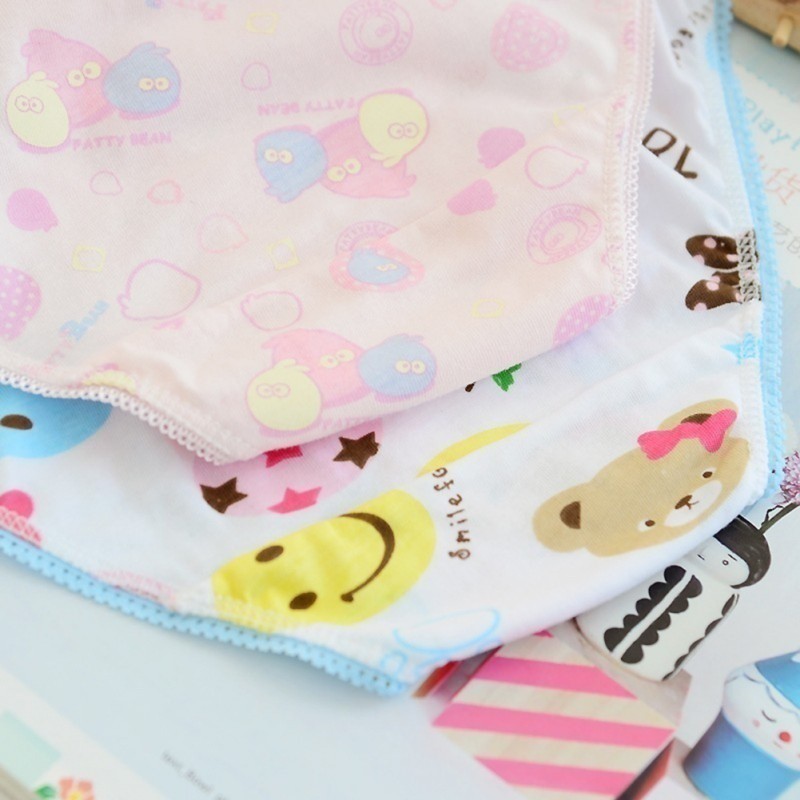 IU Set 6 quần lót chất liệu cotton dễ thương cho bé gái