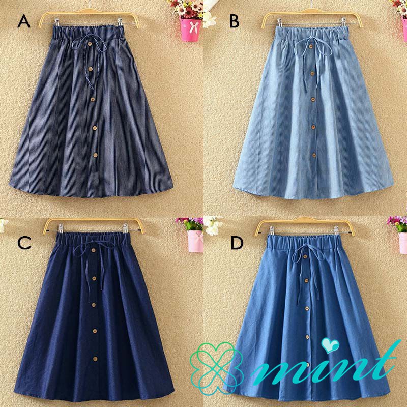 Chân váy chữ A lưng cao phối hàng nút thanh lịch | BigBuy360 - bigbuy360.vn