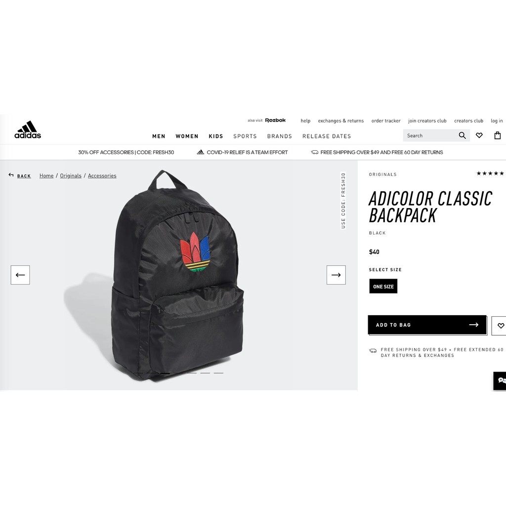 Ba Lô Adicolor Classic Backpack Black B433