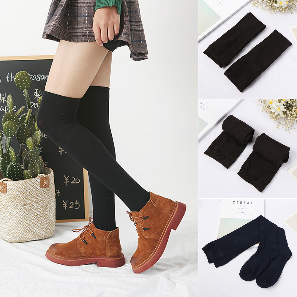 Vớ nữ cao trên gối màu trơn đơn giản xinh xắn