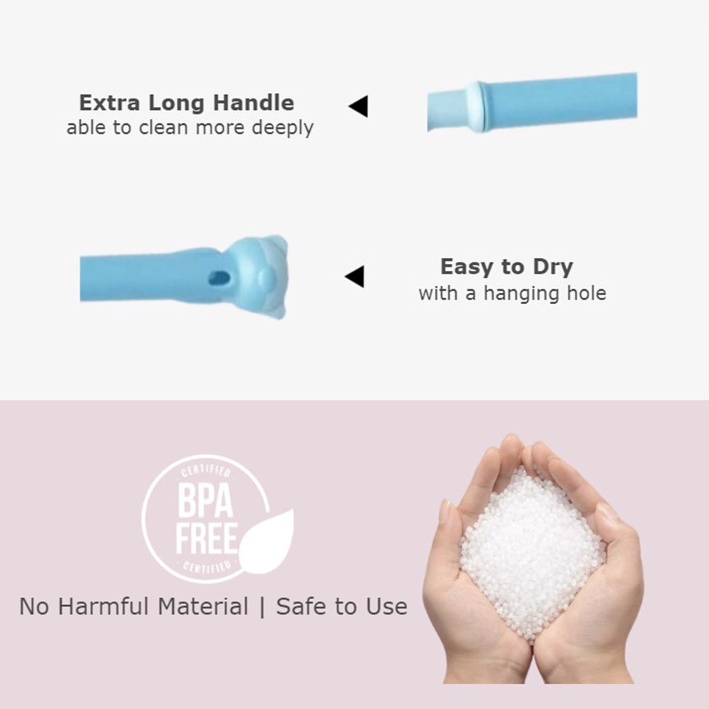 3 In 1 Soft Silicone Bottle Brush | 360 Degree Rotary | Nipple Brush | Baby Bottle Teat Straw Cleaner