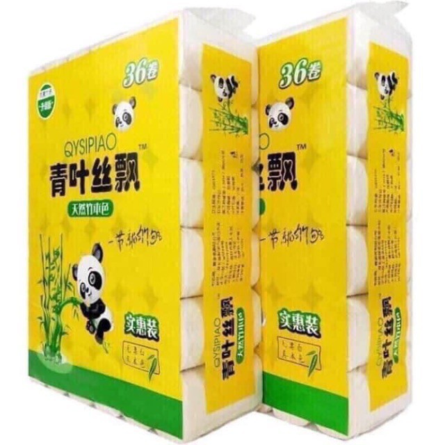Giấy Ăn Gấu Trúc  Bịch 36 cuộn giấy ăn gấu trúc cao cấp qyhuazhu nội địa trung
