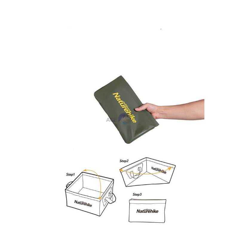 Xô/chậu vuông gấp gọn dã ngoại Naturehike-NH19SJ007