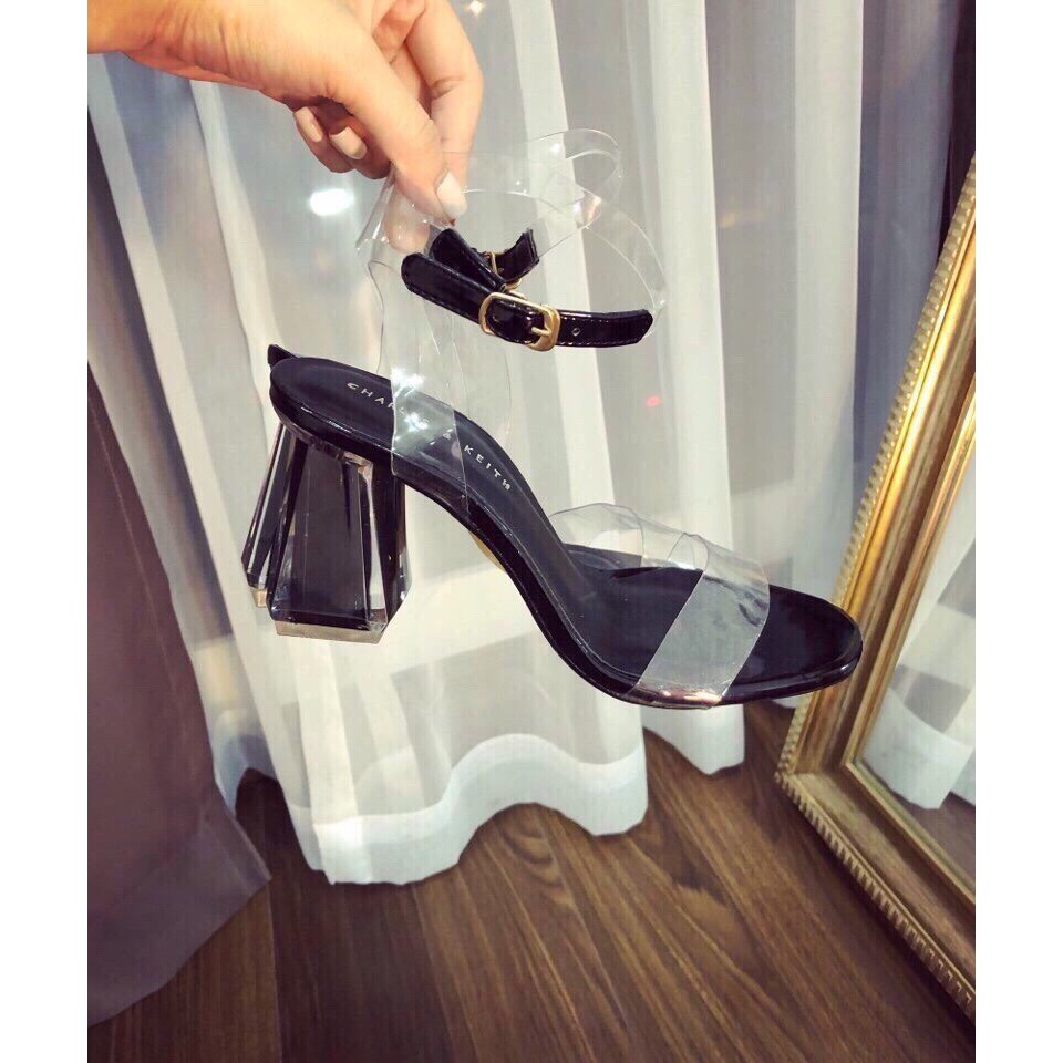 XẢ HÀNG LẺ SIZE- Sandal quai mica gót trong pha màu - 7P