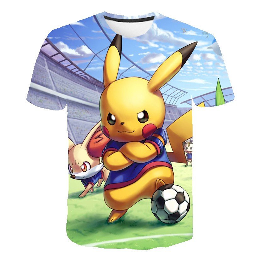 Áo thun HUQISHA họa tiết hoạt hình Pokemon thời trang dành cho nam