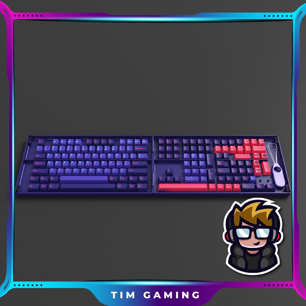 [Mã 254ELSALE giảm 7% đơn 300K] Bộ Keycap AKKO Neon (PBT DS/Cherry profile/157 nút)