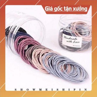Thun cột tóc nhiều màu - loại tốt set 3 dây - [FOLLOW SHOP MUA HÀNG GIÁ 1K]