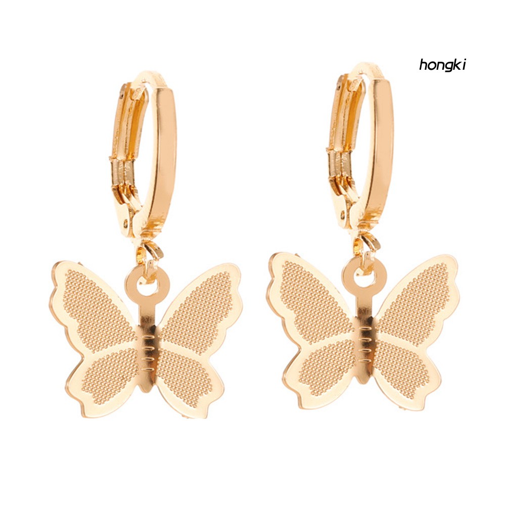 BUTTERFLY Bông Tai Hình Bướm Dáng Dài Thời Trang Dành Cho Nữ